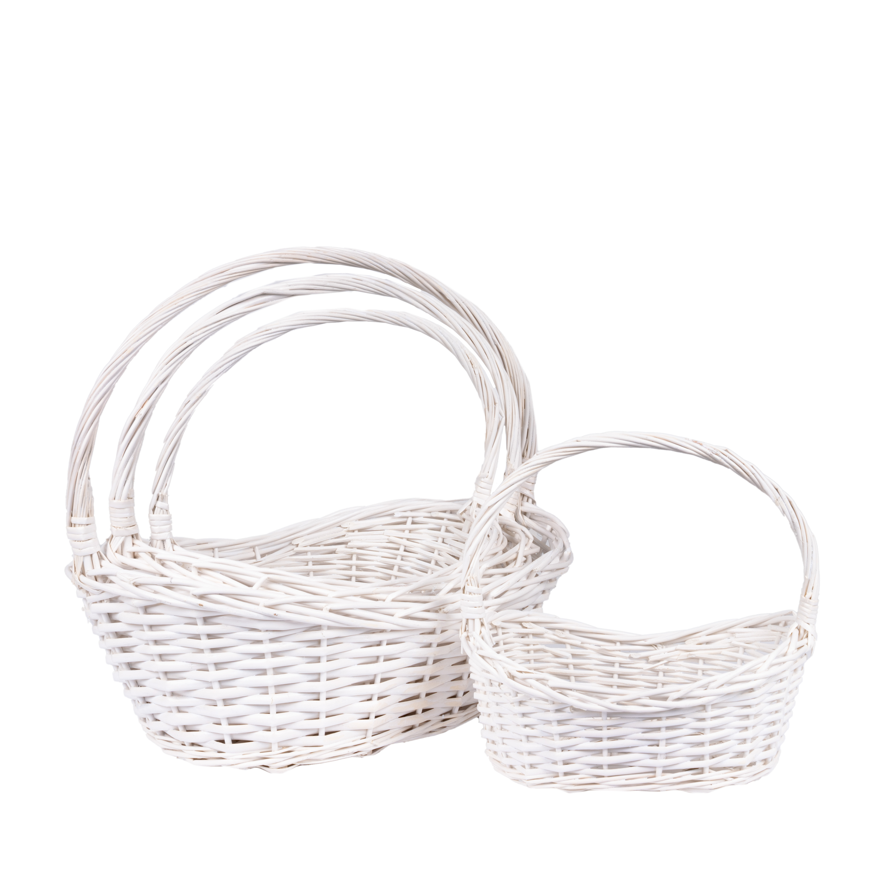 Willow baskets 50x35xH13, 41x30xH11,5, 34x23xH9,5, 28x18xH8cm 4pcs